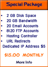 SolarDUNE Web Hosting Special Package  (310) 742-4100